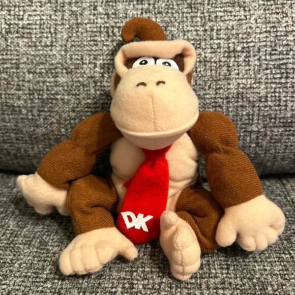 1997 Vintage N64 Nintendo Donkey Kong Super Mario 6" Bean Bag Plush - Picture 1 of 2